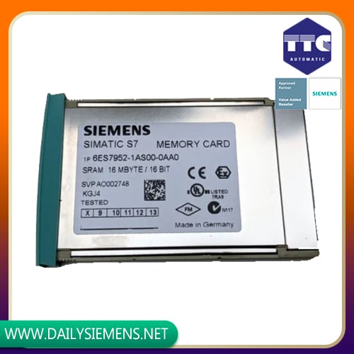 6ES7952-1AS00-0AA0 | SIMATIC RAM Memory Card 16 Mbyte